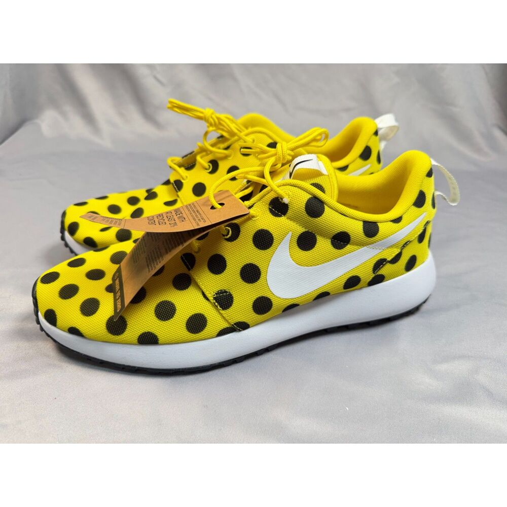 Nike Roshe Golf Next Nature Polka Dot Yellow Black Men's Size 11 FD2599-700 NWT